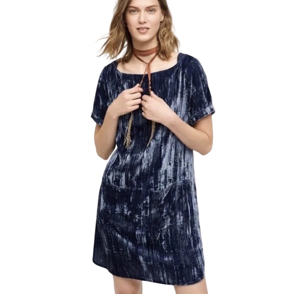Anthropologie Floreat Crushed Velvet Dress XS Whimsigoth Fairy Grunge Valentines